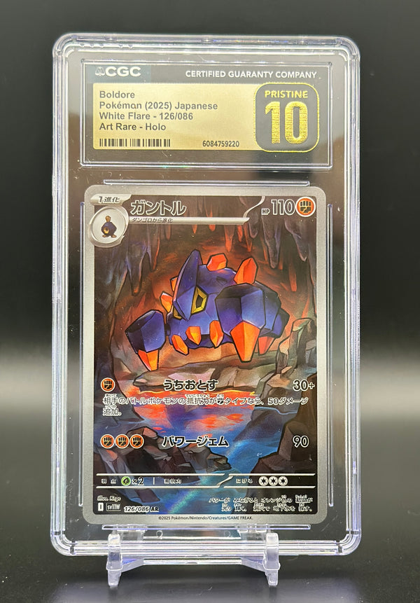 Boldore - Pokemon 2025 Japanese White Flare - 126/086 Art Rare - Holo CGC Pristine 10