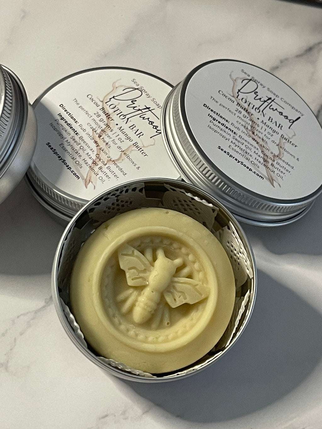 Natural Solid Lotion Bars - Concentrated Moisturizer in Reusable Tin